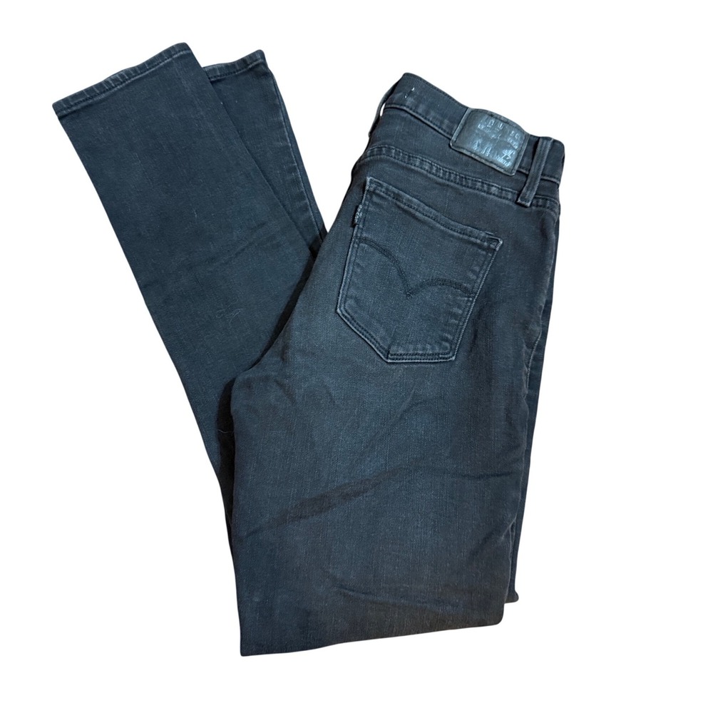 Levis 311 Shaping Skinny Jeans Sz 27 Black Mid Rise Stretch Denim Goth Grunge